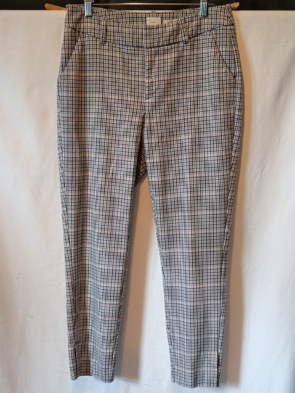 a new day Straight-Leg Plaid Pants in Black & White